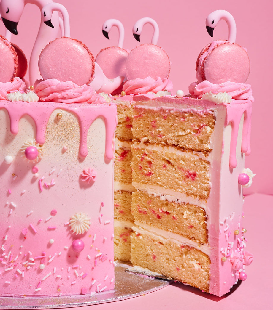 Funfetti Flamingo Cake Recipe - The Little Blog Of Vegan